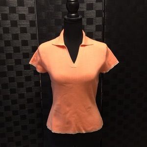 Hillard & Hanson Peach Collared T-Shirt